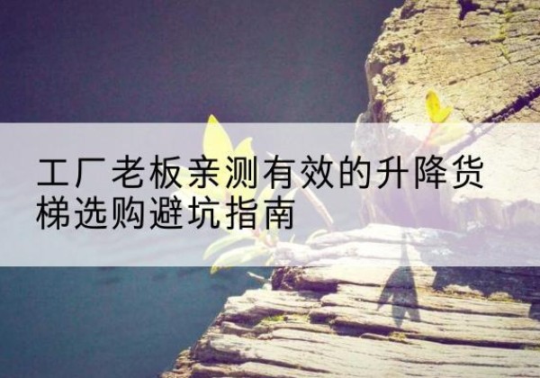 德清升降货梯怎么选-工厂老板亲测有效的升降货梯选购避坑指南